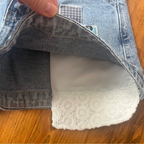 Nordstrom Truce Lot two Girl’s Denim Shorts Patch Work Stud 12/14 - Picture 10 of 12